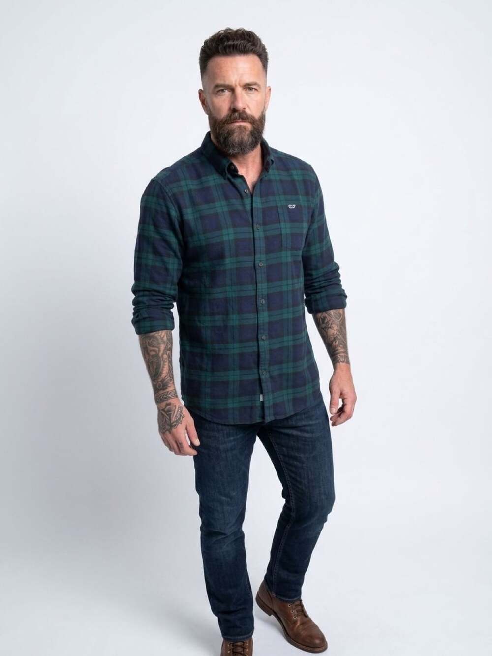 Vineyard Vines Flannel Button-Down Shirt Size XL Green Plaid